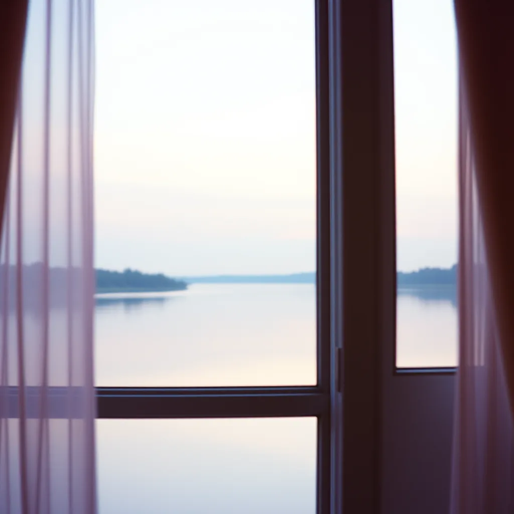 Calm harbor water at warm dawn